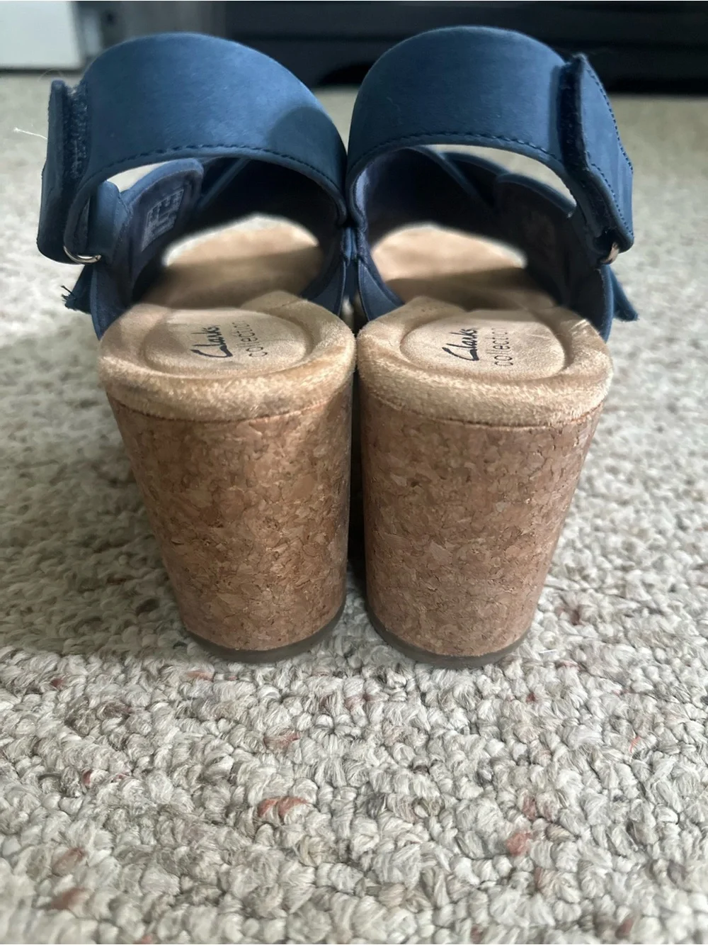 Clarks Platform Sandals Denim Blue Size 9